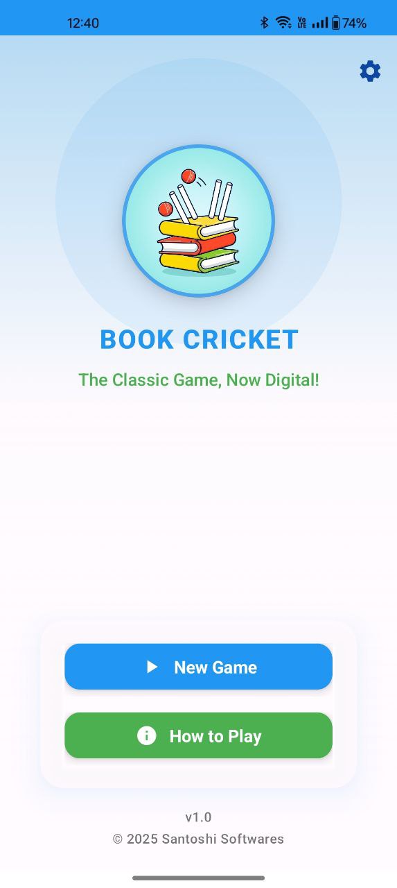 Book Cricket App Screenshot